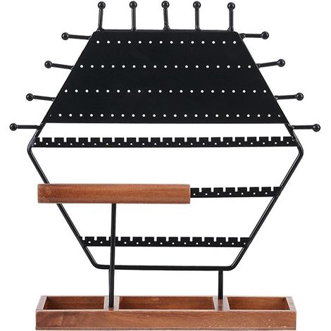 Présentoir à bijoux hexagonal haut de gamme, étagère de rangement pour bijoux, présentoir à bijoux pour boucles d'oreilles (1/4)