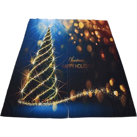 Rideau de Noël imprimé numérique 3D « Joyeux Noël » pour extérieur, porche ou balcon, décoration de Noël, 170 x 200 cm, 10 pièces. (1/5)
