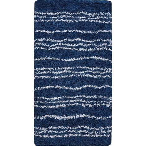 Tappeto polipropilene blu bianco 80 x 150 cm a strisce Tashir