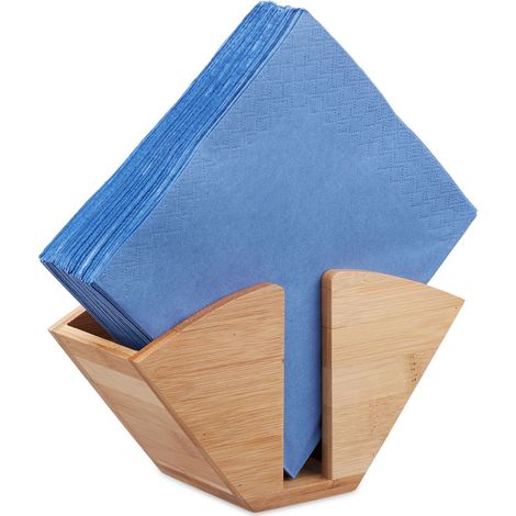 Relaxdays Porte-serviettes de table en bois filtre à café recette ou pense-bête bambou HxlxP: 11 x 20 x 7,5 cm, nature (1/5)