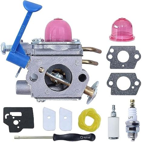 Kit carburatore applicabile per Husqvarna serie 128R, 128C, 128L e 128, carburatore + guarnizione + strumento di regolazione + filtro dell'aria + candela, kit di riparazione per decespugliatori 11 in 