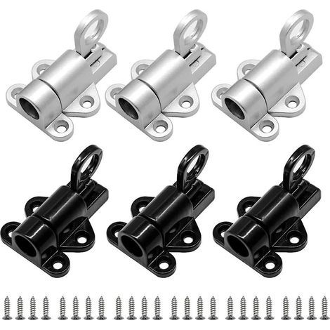 Cerradura automática para puerta, 6 piezas de cerradura de aluminio para puerta, cerradura para ventana, cerradura pequeña y gruesa con tornillo, perno de bloqueo de resorte para anillo de seguridad d (1/5)