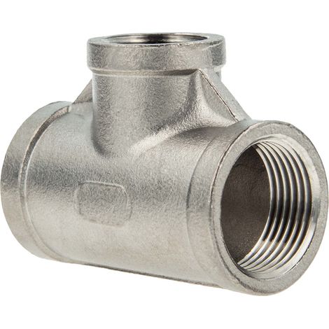 tecuro T-Stück 90° reduziert Edelstahl V4A (AISI 316), IG/IG/IG 1 1/2 x 3/4 x 1 1/2 Zoll (1/5)