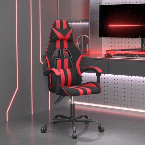 vidaXL Silla gaming cuero sintético negro y rojo (1/5)