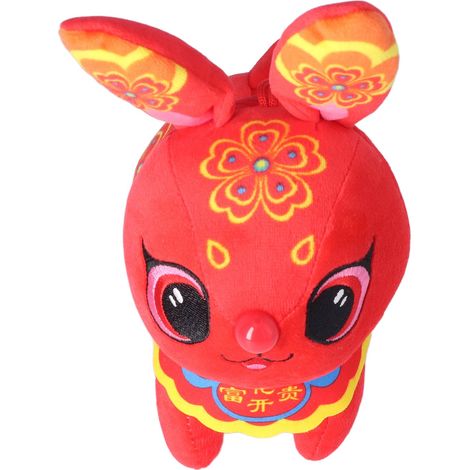 Lapin en peluche pour le Nouvel An, jouet pour adulte, adorable et raffiné, doux et délicat, figurine décorative de 20 cm. (1/5)