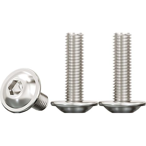 Vis à Tête Cylindrique à Six Pans Creux,M6x20mm Vis à Bride Acier Inoxydable A2 V2A Boulon à Tête Hexagonale pour Les Connexions Mécaniques,20 Pièces (1/4)