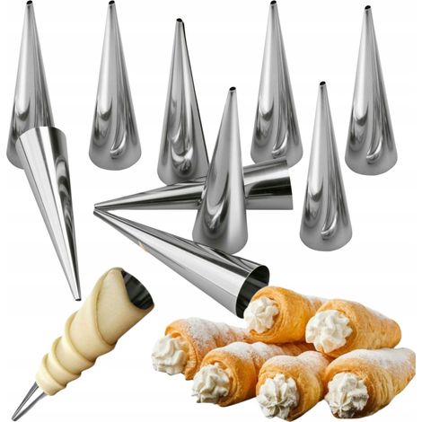Moldes para tubos con crema XXL, tubos de repostería de acero inoxidable de 12 cm (1/2)
