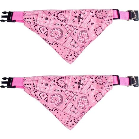 2 serviettes de salive pour chiens, basculement ajustable en style bohémien, adaptées aux grands animaux de compagnie (rose, taille L) (1/5)