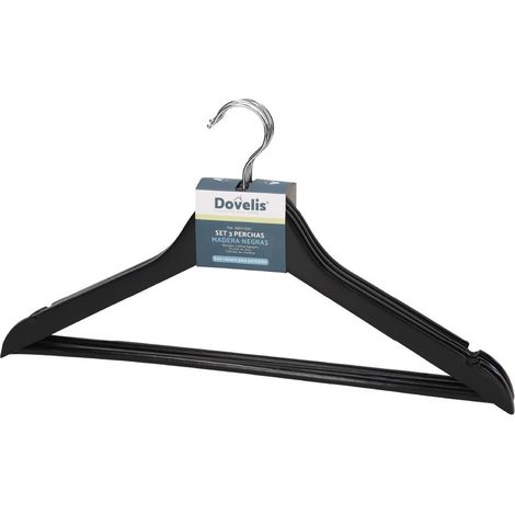 Ensemble de 3 cintres en bois, noirs (1/2)