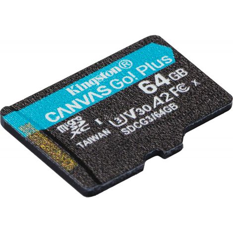 KINGSTON Kingston Canvas Go Plus - 64 Go - MicroSD - Classe 10 - UHS-I - 170 Mo/s - 70 Mo/s (SDCG3/64GBSP) (1/2)