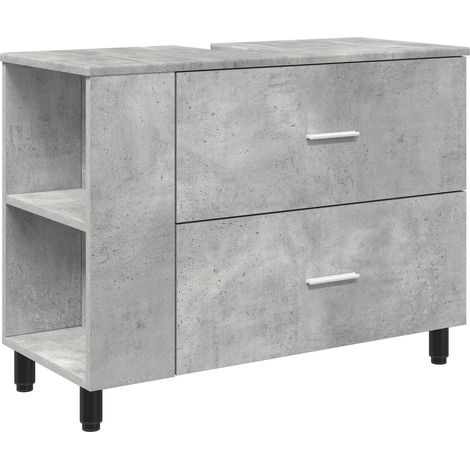 Unidad de tocador de baño Gris Hormigón 80 x 35 x 60 cm vidaXL