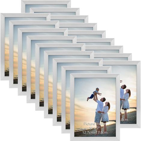 Bilderrahmen 13x18 cm 18er-Set Wand Tisch Büro Wohnung Collagen Silber (1/5)