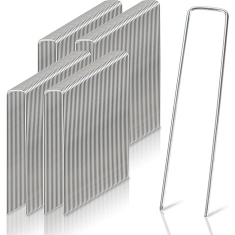 200er Pack Heringe Erdanker Bodenanker, Ø2.8mm 150x25mm, Rostbeständig, Angeschrägte Enden, für Unkrautvlies, Zaun, Camping
