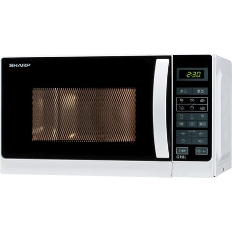 Micro-ondes à surface plane avec gril Sharp Home Appliances R-642 WW 20 L 800 W Blanc