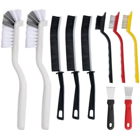 1 ensemble 10 Pièces Brosse de Nettoyage des Interstices, Brosse Nettoyage pour Cuisinière, Brosse Joint Carrelage, Grattoirs, Brosse a Joint Poils Durs pour Cuisine, Salle de Bain, Rainu (1/5)