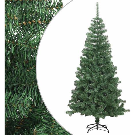 Sapin de Noël artificiel avec support 120 cm 230 branches en PVC vert réutilisable - PANGIVO (1/5)