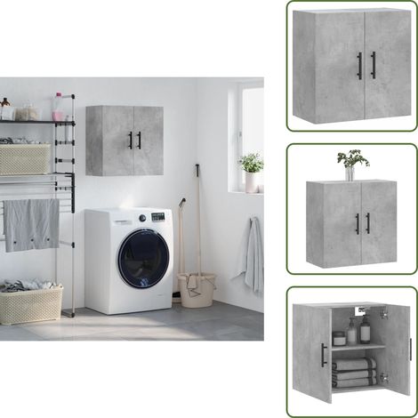 Mobiletto a parete - vidaXL Mobile a Parete Grigio Cemento 60x31x60 cm in Legno Multistrato - Armadio in legno