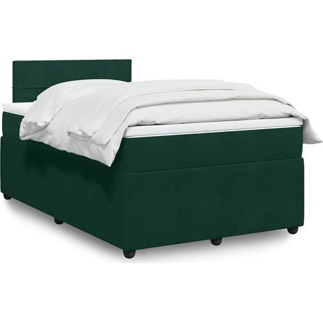 Boxspringbett mit Matratze Dunkelgrün 120x200 cm Samt (1/5)