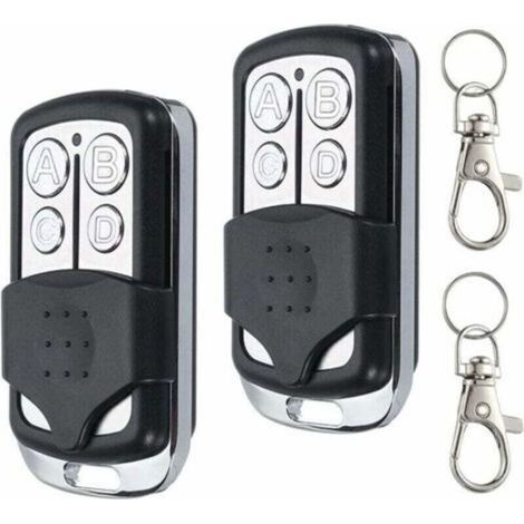 433,92 MHz Télécommande Portail Telecommande Universelle Portail Telecommande Porte de Garage 4 Canaux Télécommandes de Duplicateur de Code Fixe 2pcs (1/4)