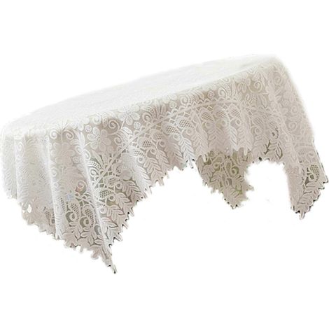 Nappe élégante en dentelle pour centre de table, en polyester lavable, 60 x 60 cm. (1/5)