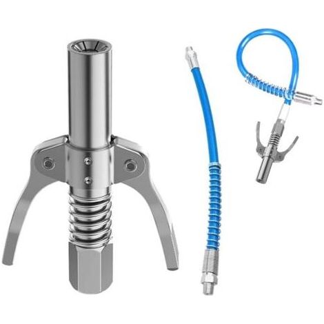 2X Coupler G pour Pompe Graisse avec Tuyau Flexible,avec Tous Les Pistolets Graisseurs 1/8 Embout Pompe Graisse, Coupleur pour Pompe Graisse, Raccord de Pistolet Graisse Compatible (1/4)