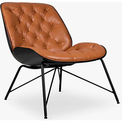 ORION91 Sillón VINTAGE Tapizado en Cuero sintético alta calidad color Marrón (69x72x85 cm) - SpazioLuzio
