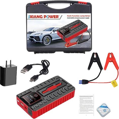Arrancador de coche, corriente máxima de 5000 A, batería externa portátil, GRIS (1/2)
