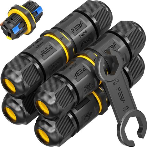 Connecteurs de Câbles Étanches IP68 - Boîte de jonction 3 Fils - Raccord extérieur étanche pour jardin - Dérivation de câble Ø4-12mm - Boîtier électrique extérieur étanche et sécurisé,4 pièce (1/5)