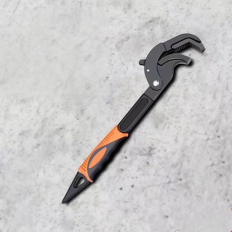 1 pince à pipe multifonctionnelle mécanique à verrouillage automatique antidérapant bricolage outils d'entretien à main grande clé réglable ouverte (1/4)