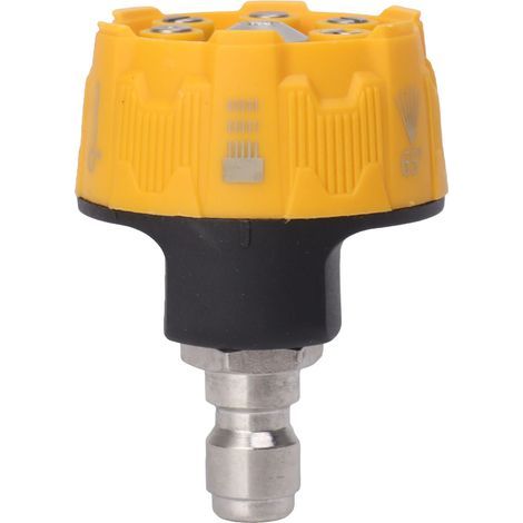 6-in-1 pressure washer spray nozzle, multi-functional, adjustable, 1/4" connection interface, black and yellow (1/5)