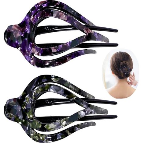 Lot de 2 pinces à cheveux en forme de cœur, pinces tendance pour femmes, pince chignon banane, antidérapantes, forte adhérence, couleur pêche.