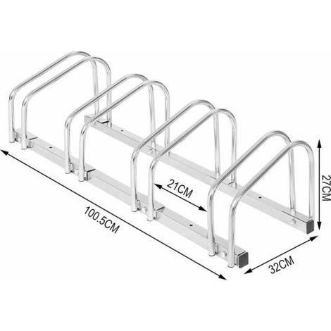 WOLTU Parcheggio Porta Bici 4x Posti Stand Rastrelliera Bicicletta Acciaio