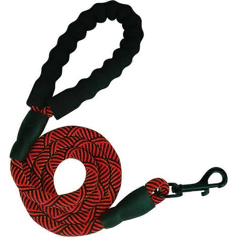 Corde de traction extensible pour promener les chiens - Corde de traction en nylon pour chiens de grande et moyenne taille - Rouge (1/5)