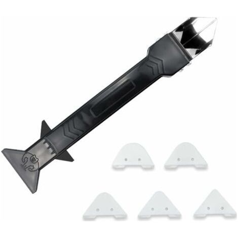 Joint silicone joint 5 en 1 grattoir, enleve joints silicone,outil joint silicone,kit de Lisseur de joints Silicone grattoir à coulis avec grattoir d’angle, Joint Calfeutrage Outils (1/5)