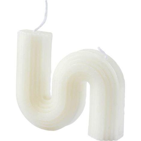 Bougie Déco Vague "Arty" 9cm Blanc