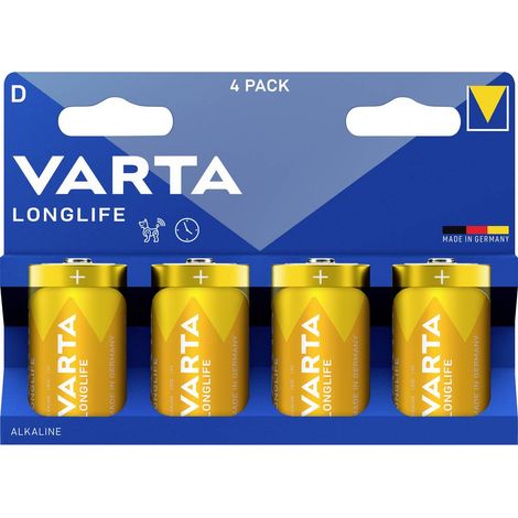 Varta VARTA Longlife D Blister 4 Batteria Torcia (D) Alcalina/manganese 1.5 V 4 pz.