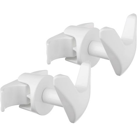 Paire Handy Vip Tubulaire - Patères pour radiateur tubulaire multicolonne, Se fixe directement sur le radiateur tubulaire - Blanc (1/5)