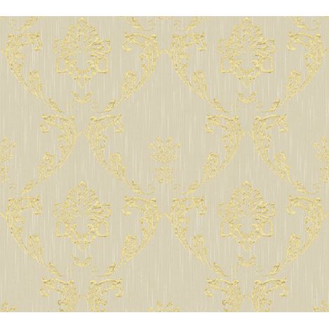 A.S. Creation Metallic Silk 306582 Vliestapete Barock 0.53 m x 10.05 m Beige (1/4)