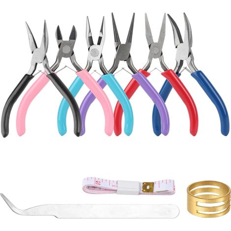 6 Pcs Pinces à Bijoux, Pince Trousse Outils de Fabrication de Bijoux (1/5)