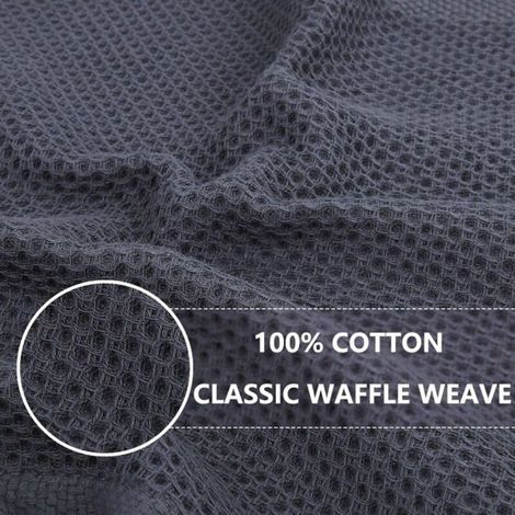 Lot de 6 torchons de cuisine 100 % pur coton, 30 x 30 cm, essuie-mains très absorbants et super doux, torchons à vaisselle,gris (1/4)