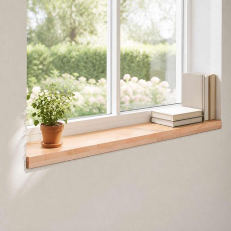 vidaXL Window Sills 2 pcs Natural 70 x 30 x 2 cm Solid Beech Wood (1/5)