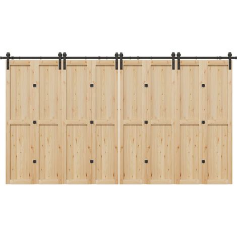 vidaXL Kit di Binari per Porte Scorrevoli 400 cm Acciaio Nero