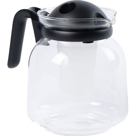 Fackelmann - Caraffa da caffè, 1,5 l, in vetro, colore: Nero e Trasparente
