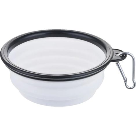 Tragbare Futter-Schüssel für Haustiere, zusammenklappbar, langlebiges TPR, WEISS, 350 ml-a (1/2)