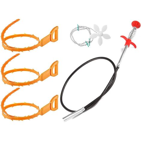Rohrreinigungsspirale Abflussreiniger Spülbecken 5 Stück 1m-5Pcs (1/5)