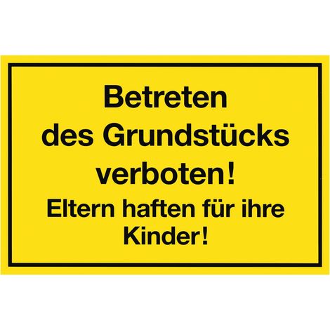 Conmetall Hinweisschild Betreten des Grundstücks verboten 25 x 15 cm