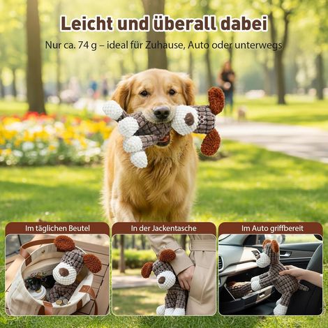 Jouet d'anniversaire pour chien JeiibrZui - Os en peluche pour chiens de petite et moyenne taille - 1 jouet à mâcher doux - Cadeau idéal pour une utilisation intérieure et extérieure (1/5)