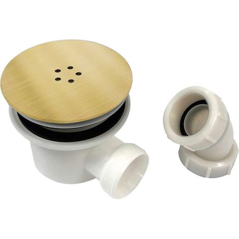 Duchy Carn 90mm Shower Tray Waste with Brushed Brass Cover
