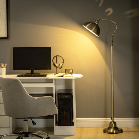 Lampada da terra rétro ad arco con paralume orientabile E27 finitura bronzo DESVIAE (1/5)