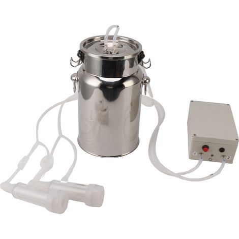 Machine à traire les chèvres en acier inoxydable, prise américaine 100-240 V, poignée pliable, pompe à vide à pulsation automatique, capacité 7 litres (1/5)